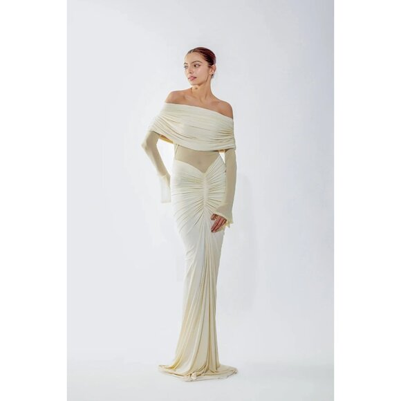 Deme by Gabriella Jolene Gown in Off White X-Small New Womens Maxi Dress - Picture 13 of 17